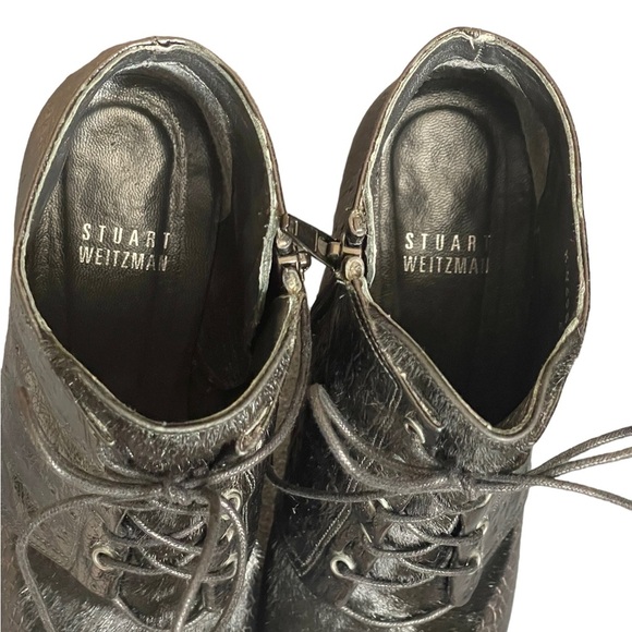 Stuart Weitzman Black melange ankle booties size 7.5M - Picture 6 of 12